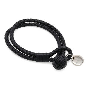 BOTTEGA VENETA Bottega Veneta Intrecciato Bracelet Leather Black 113546